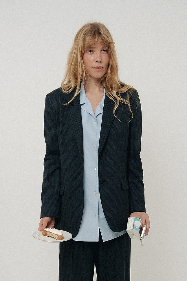 Bea - grey wool flannel
